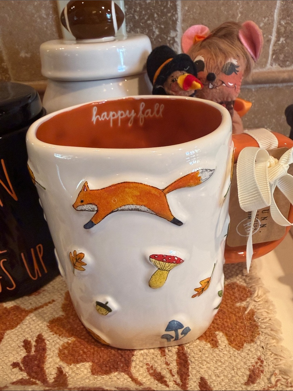 🦊🍄‍🟫🍂 Rae Dunn Happy Fall Fox Coffee Mug